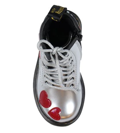 Dr. Martens Stvler - 1460 T - Silver Metallic+Bright Red/Patent