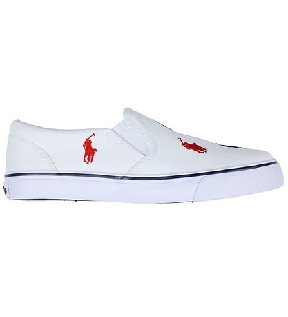 Polo Ralph Lauren Sko - Keaton Slip On - White/Navy/Red