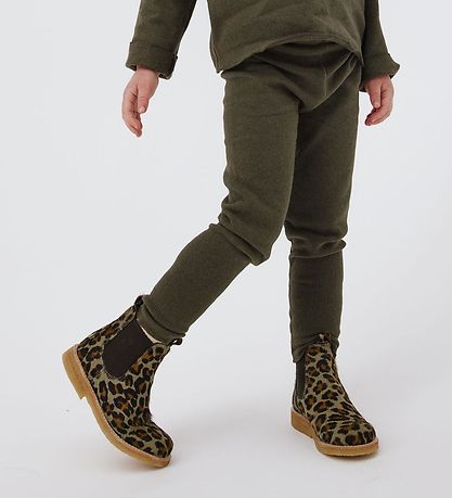 Angulus Stvler - Chelsea - Khaki Leopard m. Pels