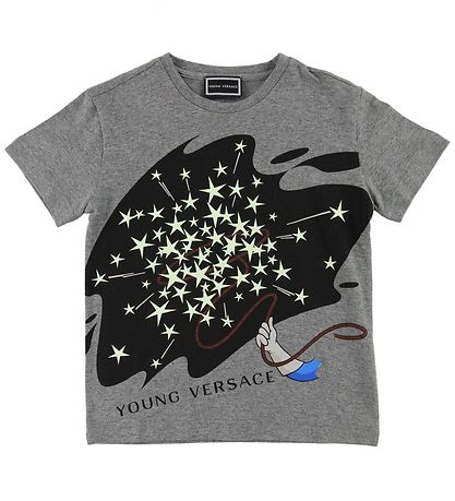 Young Versace T-shirt - Grmeleret m. Stjerner/Glow