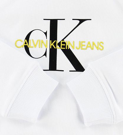 Calvin Klein Hættetrøje - Hvid m. Logo