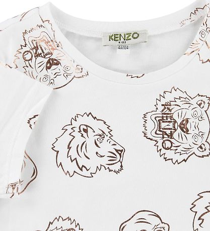 Kenzo T-shirt - Hvid m. Rosa Bronze Tigere