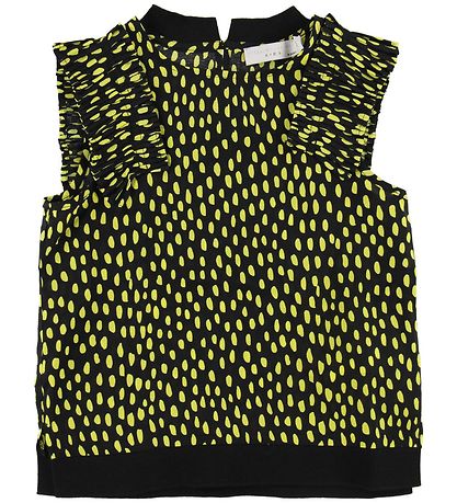 Stella McCartney Kids Top - Sort m. Gule Prikker/Flser