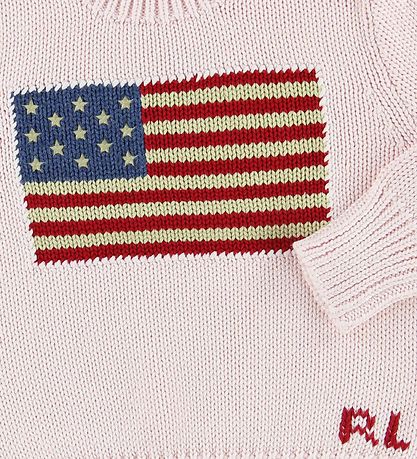 Polo Ralph Lauren Bluse - Strik - Lyserød m. Flag
