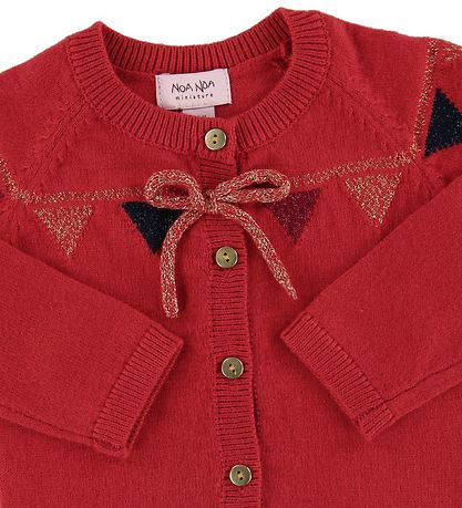 Noa Noa miniature Cardigan - Rd/Guld m. Sljfe