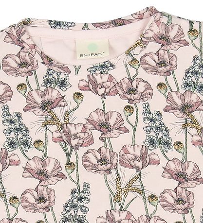 En Fant T-shirt - Lyserd m. Blomster