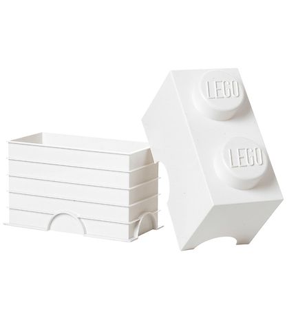 LEGO Storage Opbevaringskasse - 2 Knopper - 25x13x18 - Hvid