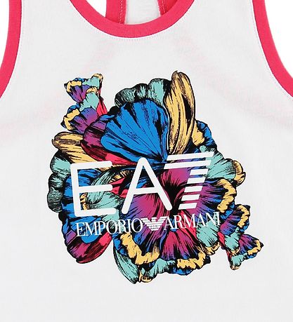 EA7 Tanktop - Hvid m. Blomst