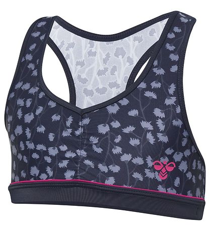 Hummel Bikini top - HMLCatalina - UV50+ - Navy m. Blomster