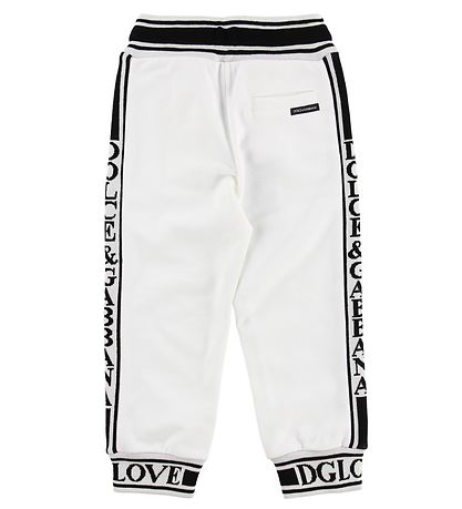 Dolce & Gabbana Sweatpants - Hvid m. Logo Stribe