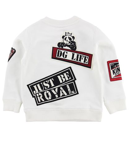 Dolce & Gabbana Sweatshirt - Hvid m. Patches