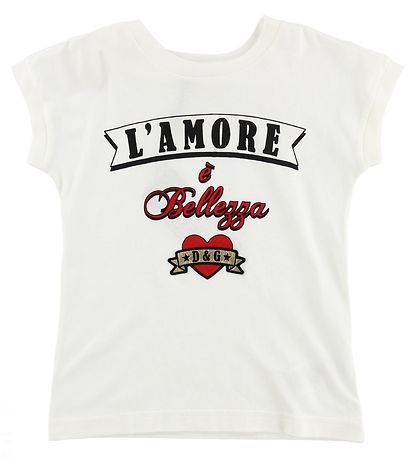 Dolce & Gabbana T-shirt - Hvid m. Tekst