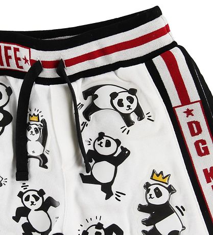 Dolce & Gabbana Shorts - Sweat - Sort/Hvid m. Pandaer