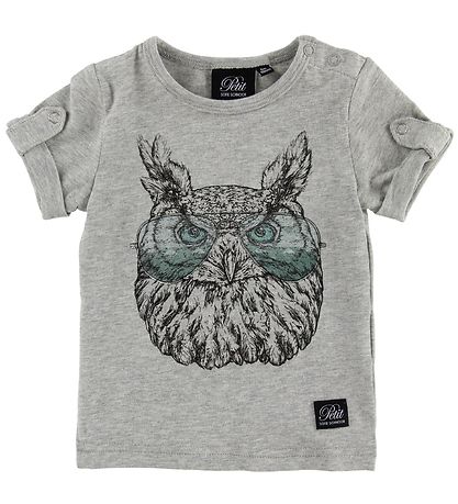 Petit by Sofie Schnoor T-shirt - Julius - Gråmeleret m. Ugle
