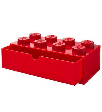 LEGO Storage Opbevaringsskuffe - 8 Knopper - 31x15x9 - Rd