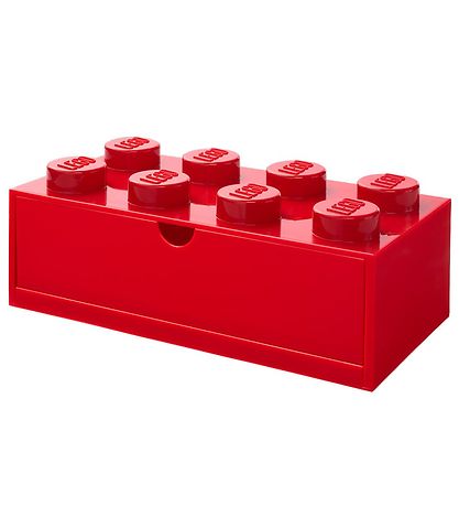 LEGO Storage Opbevaringsskuffe - 8 Knopper - 31x15x9 - Rd