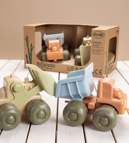 Dantoy BIO Plastic Bulldozer & Lastbil - 17 cm - Pastel