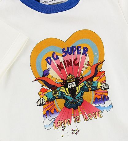 Dolce & Gabbana T-shirt - Superhero - Hvid m. Konge