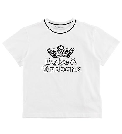 Dolce & Gabbana T-shirt - DNA - Hvid m. Print/Krone