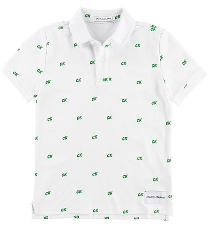 Calvin Klein Polo - Hvid m. Grn/CK