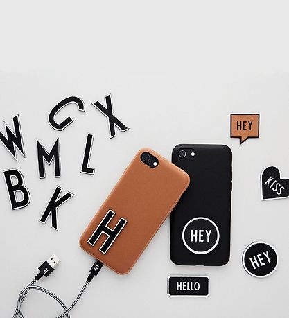 Design Letters Klistermærke - Mobil - HEY - 3,5cm - Cognac