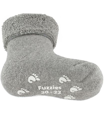 Fuzzies Gåstrømper m. Antiskrid - Lysegrå