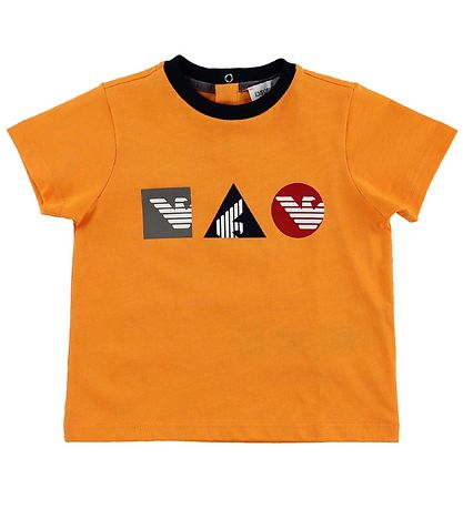 Emporio Armani T-shirt - 3-pak - Grmeleret/Sort/Orange