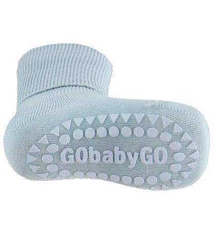 GoBabyGo Skridsikre Strmper - Bambus - Sky Blue