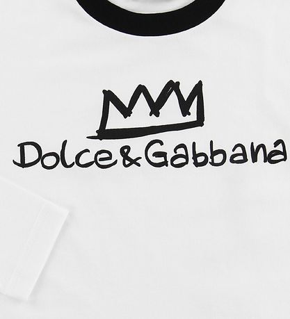 Dolce & Gabbana Bluse - DNA - Hvid m. Krone Print