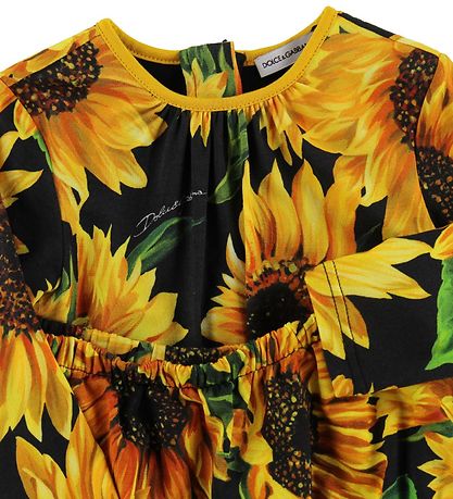 Dolce & Gabbana Kjole m. Bloomers - Sunflower - Sort/Gul