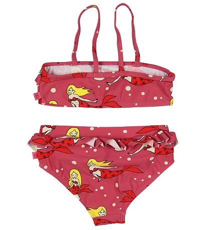 Smfolk Bikini - UV50+ - Mrk Rosa m. Flser/Havfrue