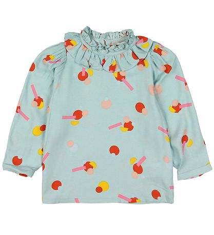 Stella McCartney Kids Bluse - Viskose - Mint m. Mnster