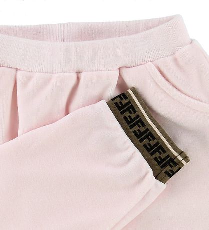 Fendi Velourbukser - Rosa m. Logo