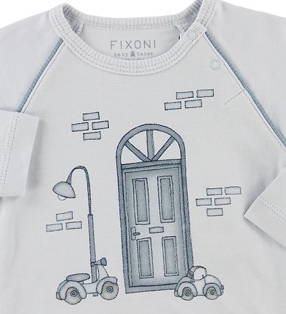 Fixoni Bluse - Joy - Lysebl m. Biler