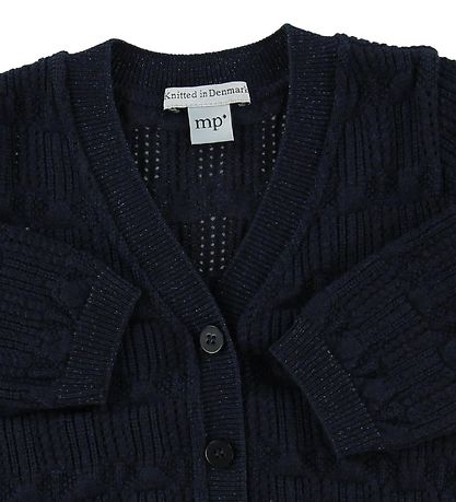 MP Cardigan - Uld/Bomuld - Navy m. Glimmer