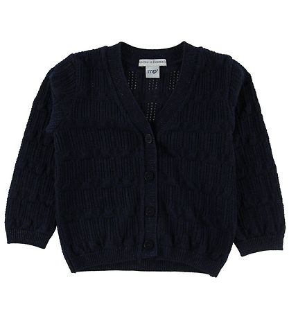 MP Cardigan - Uld/Bomuld - Navy m. Glimmer