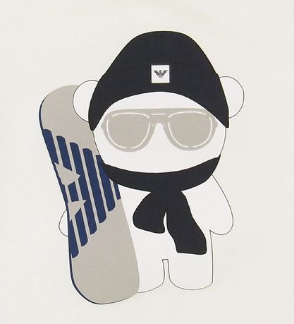 Emporio Armani T-shirt - Hvid m. Snowboarder