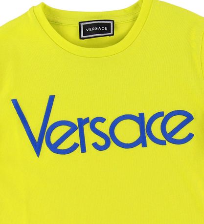 Versace T-shirt - Neongrn/Bl m. Logo