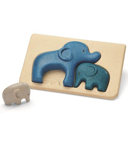 PlanToys Elefant Puslespil - Natur/Bl