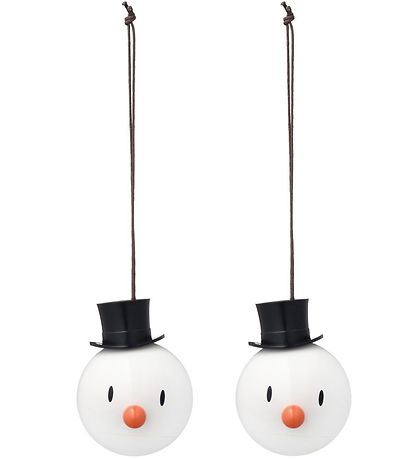 Hoptimist Julekugler - Snowman - 2 stk - :5 cm - Hvid