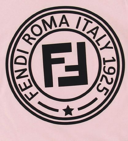 Fendi Kjole - Rosa/Sort m. Logo