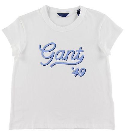 GANT T-shirt - Gant Script - Hvid m. Lysebl