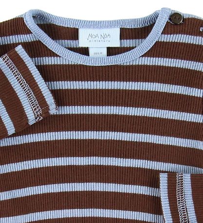 Noa Noa miniature Bluse - Rib - Brun/Blå Striber