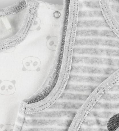Fixoni Sparkedragt m. Body l/æ - Gråmeleret m. Panda/Striber