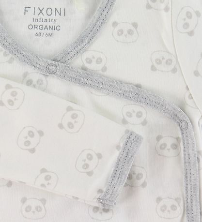 Fixoni Slå-om Body l/æ - Gråmeleret m. Pandaer