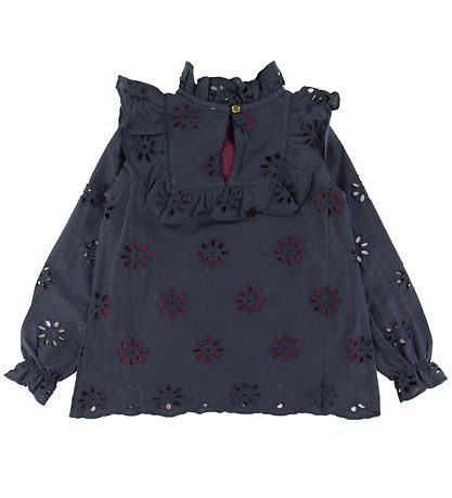 Soft Gallery Bluse - Gaxine - Anthracite m. Blomster