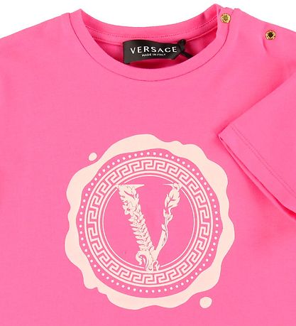 Versace T-shirt - Fuchsia m. Logo