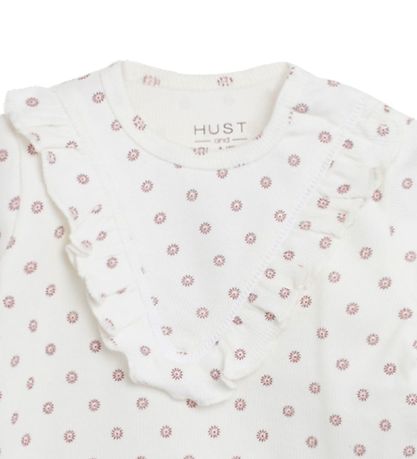 Hust and Claire Bluse - Alfrida - Hvid m. Blomster/Flse