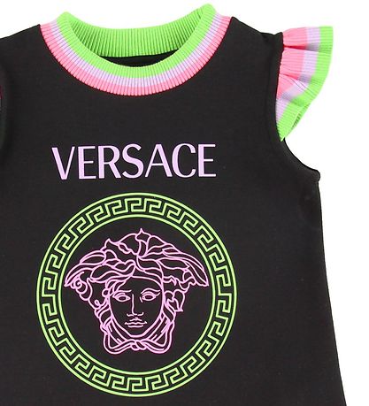 Versace Kjole - Sort m. Neon/Logo