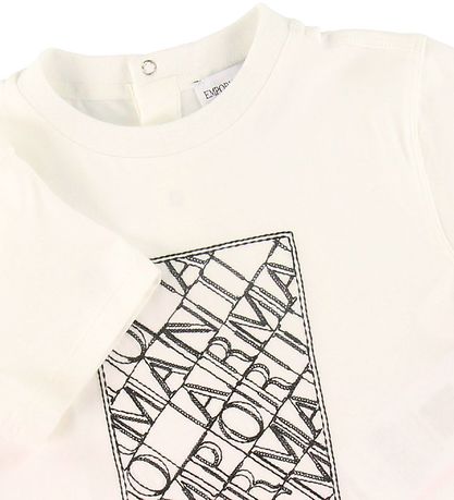 Emporio Armani T-shirt - Hvid m. Broderi